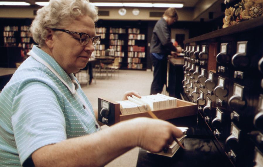 Librarian At The Card Files At A Senior High School In New Ulm Minnesota 1 Scaled 1