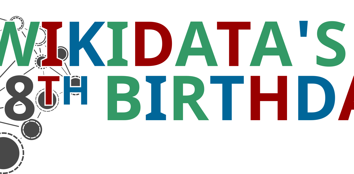 Wikidata 8th Birthday Logo Dark
