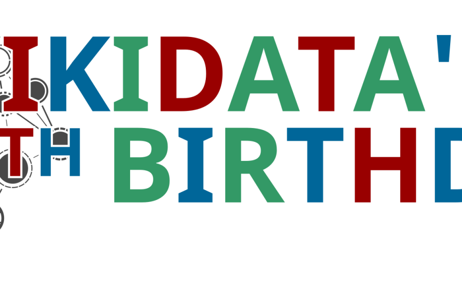 Wikidata 8th Birthday Logo Dark