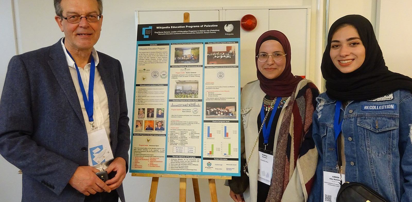 Wikimedians from Wales, Palestine and Jordan at EduWiki Education Conference