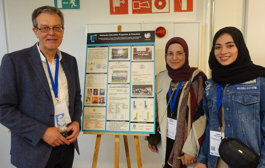 Wikimedians from Wales, Palestine and Jordan at EduWiki Education Conference
