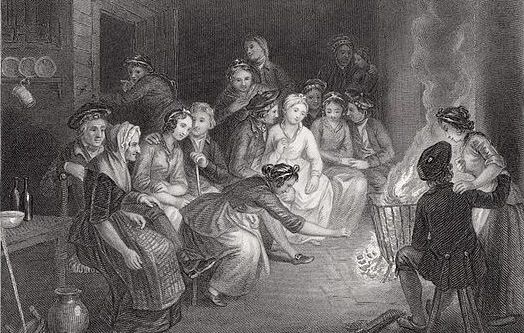 Illustration to Robert Burns' poem Halloween by J.M. Wright and Edward Scriven.