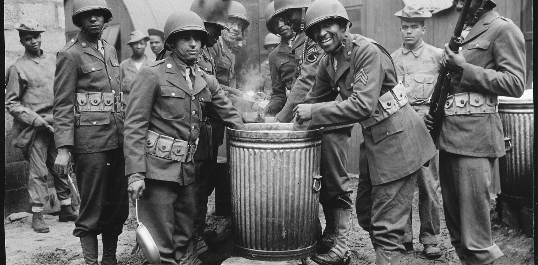 Photo of African American soldiers in Northern Ireland in 1942
