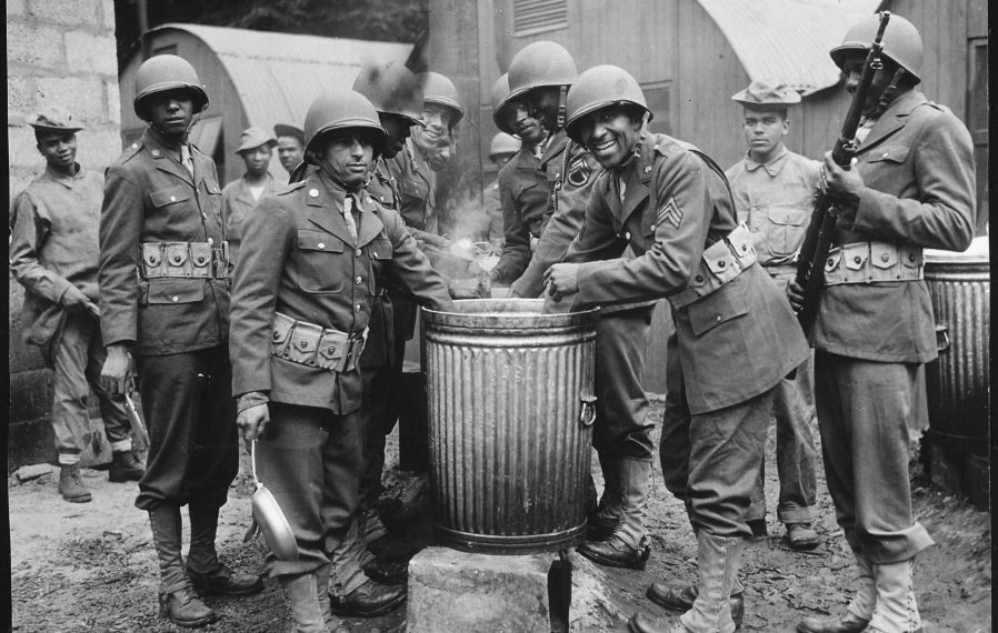 Photo of African American soldiers in Northern Ireland in 1942