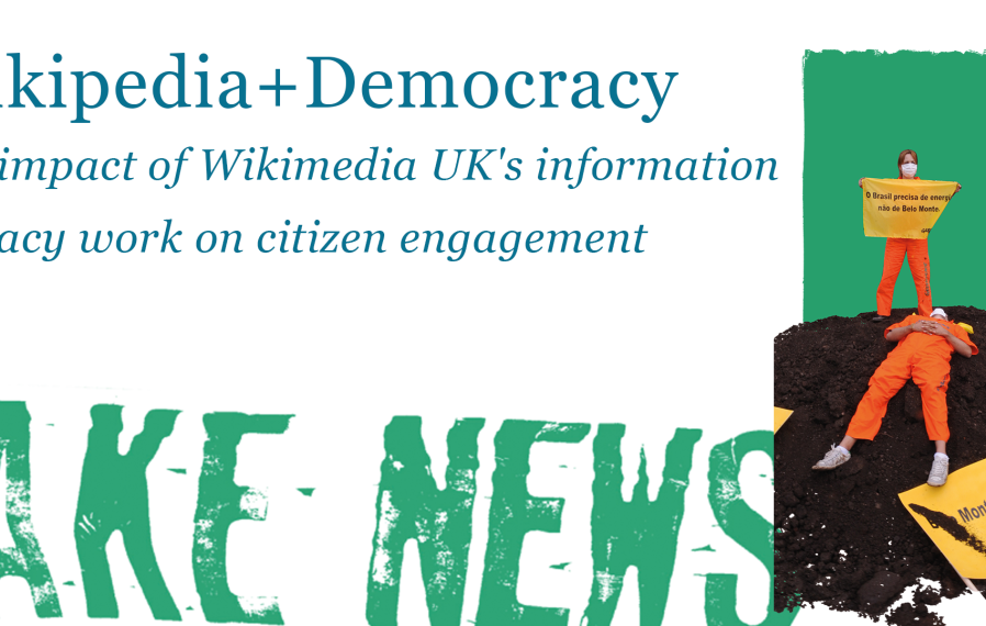 Wikipedia+Democracy: The impact of Wikimedia UK's information literacy work on citizen engagement, with photo of Greenpeace activists
