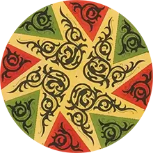 A circular red and green pattern