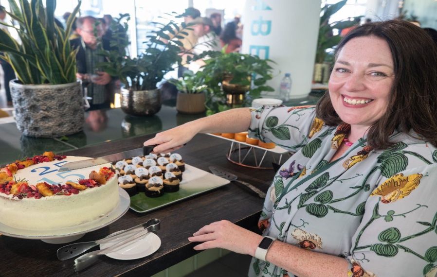 A woman and some cakes