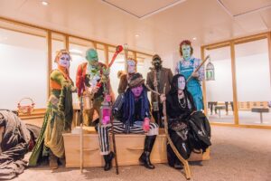 Faerie Porters at the University of Edinburgh Samhuinn Editathon in 2016.