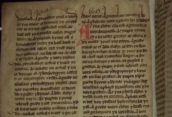 Images of the 14-15th c. Welsh language manuscript photographed in 1997 for the project 'Early Manuscripts at Oxford University'.